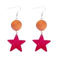 thumbnail image 1 of Drop Earrings Decorative Heart Loop Triangle Star Pendant Wooden Earrings Dangle Earrings, 1 of 3