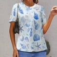 thumbnail image 6 of Beach Seashell Starfish Women's T-Shirt Short Sleeve T Shirts Tops Tee Ladies Loose T, 6 of 6