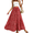 Red, variant on Mengpipi Women's Romantic Floral Print Maxi Skirt Elastic Waistband A-Line Long Skirt S-2XL