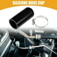thumbnail image 2 of Unique Bargains 1 Set 32mm 1.26" ID Silicone Hose Cap W/ Clamp Intake Vacuum Hose End Plug for Car Silicone Black, 2 of 6
