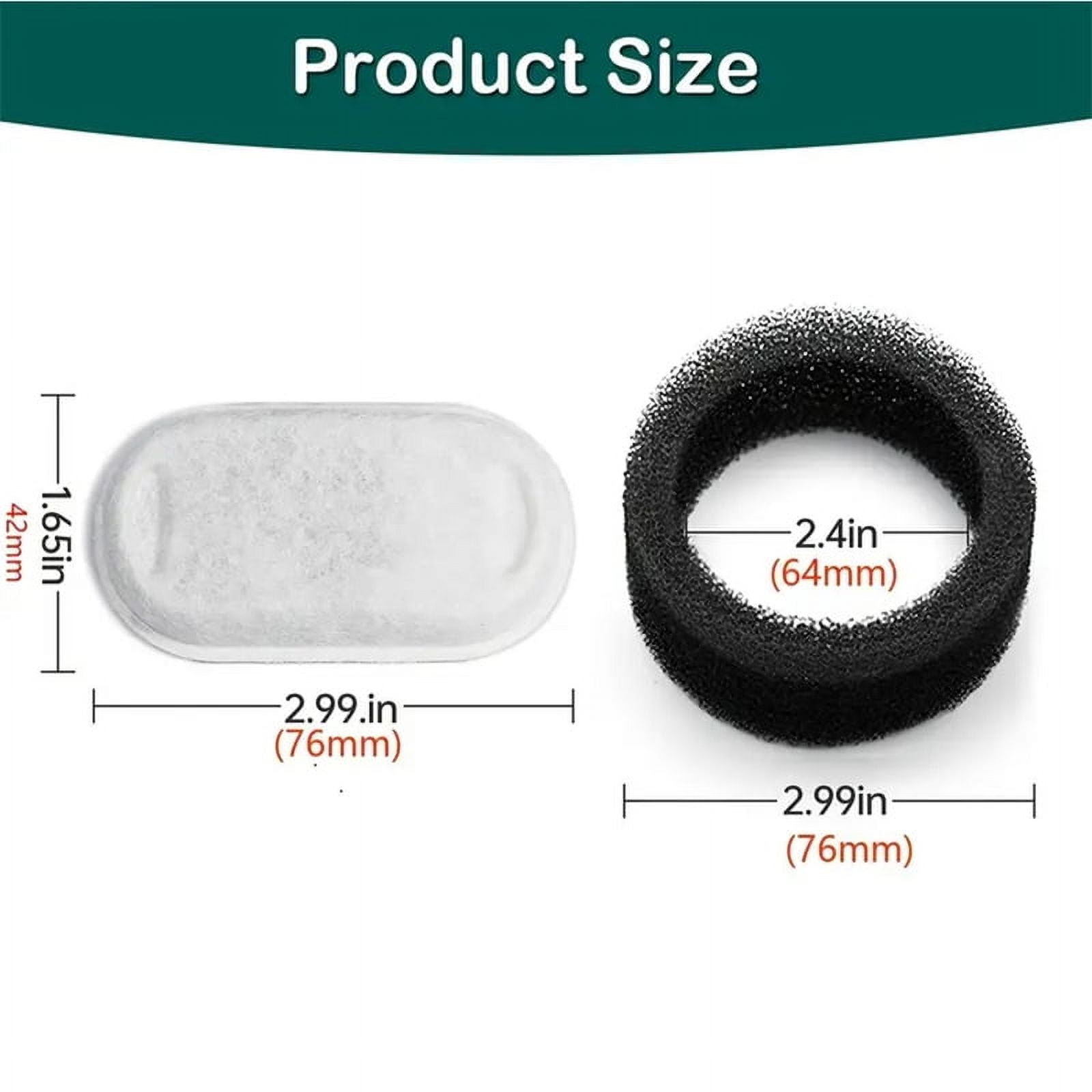 8/12/16/24pcs Cat Water Fountain Filters for 108Oz/3.2L Adjustable Water Flow Pet Water Fountain Cat Fountain Accessories