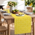 thumbnail image 2 of Table Runner 90 Inches Long for Kitchen Dining, Yellow Morocco Dresser Scarf Farmhouse, Dining Table Decorations for Wedding/Parties, Geometric Leaf Diamond Lattice Abstract 13 x 90 In, 2 of 9