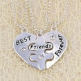 thumbnail image 3 of UDIYO 3Pcs Women's Best Friends Forever Heart Shape Jewelry Friendship Necklace Set, 3 of 5