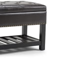 thumbnail image 6 of Simpli Home Lomond 44 inch Wide Transitional Rectangle Storage Ottoman Bench in Tanners Brown Vegan Faux Leather, Assembled, 6 of 6