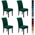 thumbnail image 1 of Chair Covers for Dining Room Set of 4, Stretchy Dining Chair Covers, Textured Jacquard Kitchen Chair Slipcovers, Classy Decor for Home and Banquet (Hunter, 4 Pack), 1 of 7