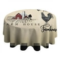 thumbnail image 4 of Round Waterproof Tablecloth Farmhouse-Rooster Reusable Indoor/Outdoor Durable Table Cover for Kitchen and Dining Room 60 Inch X 60 Inch, 4 of 6