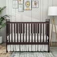 thumbnail image 4 of Baby Convertible Crib 3 In 1, Converts from Baby Crib to Toddler Bed, New Zealand Pinewood Baby Bed with Locking Wheels and Teething Rail, Crib with 4 Height Adjustment and Non Toxic Finish, Espresso, 4 of 9