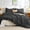Black, variant on Sasttie White Comforters Queen Size, 3 Pieces Ruffle Seersucker Queen Comforter Set for All Season, Lightweight Soft Shabby Chic Bedding Sets for Women(1 Comforter, 2 Pillowshams)