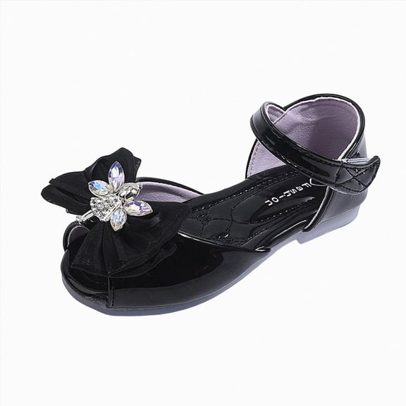 Ymyiu Baby Summer Shoes Girls Sandals Braided Upper Flat Dress Sandals Round Open Toe Summer Shoes Little Kid Big Kid Size 10 (Black,Little Kids 10)