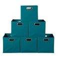 thumbnail image 3 of Niche Set of 6 Cubo Foldable Fabric Bins- Teal, 3 of 3