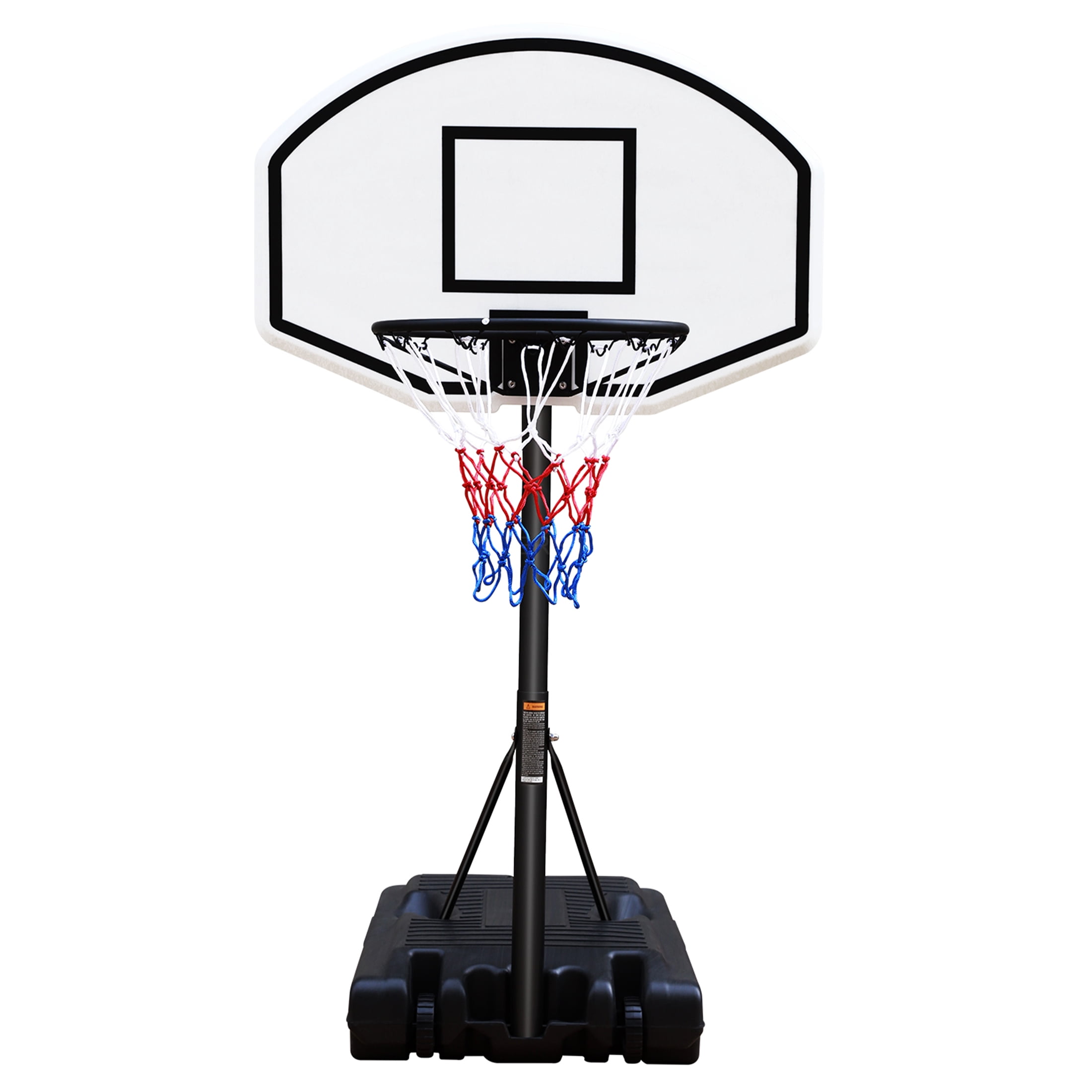 JERFIT Height Adjustable Portable Pool Basketball Hoop System with 36" Backboard, for Indoor Outdoor Sports Games, Black