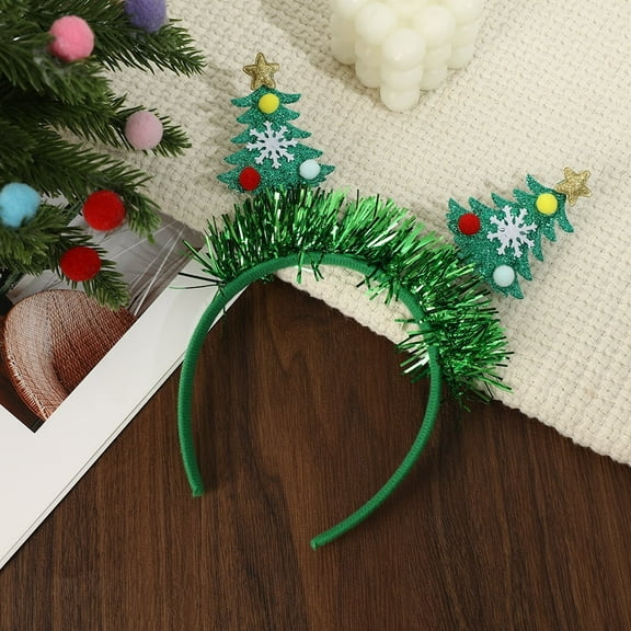 Ncheli 3-Piece Child Hair Accessory Set with Christmas Tree, Stars, Snowflakes