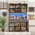 thumbnail image 5 of Hiphuta 72" Tall Kitchen Pantry Storgae Cabinet with RGB LED, Hutch Cabinet with Charging Station and Adjustable Shelves for Dining Room, Gray, 5 of 8