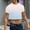 Light Blue a, variant on Men's Casual T-Shirts, Short Sleeve Fashion Crew Neck Navel Exposed Shirts for Men Tee Black Size L