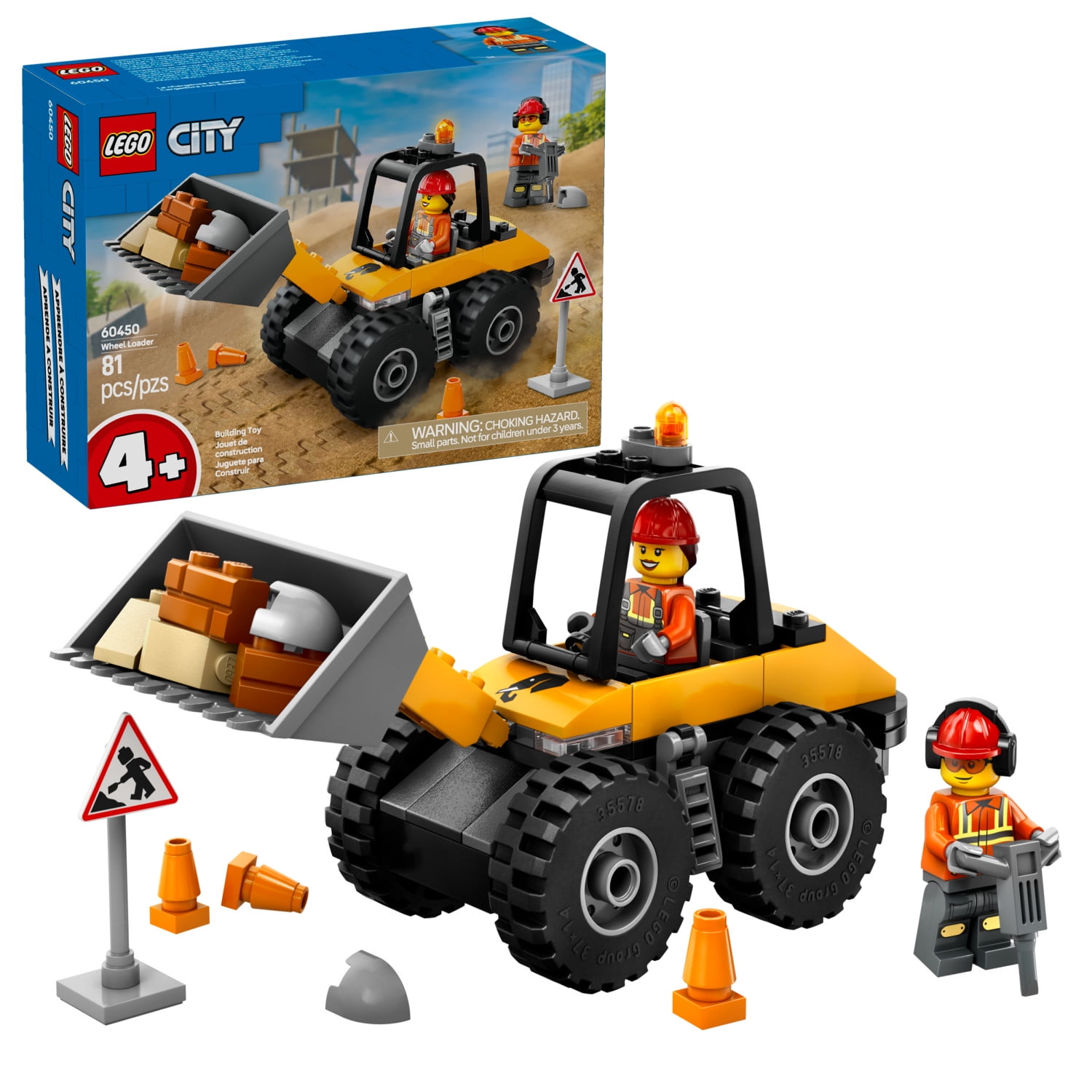 LEGO City Roadwork Truck 60284, Fun Construction Set for Kids, 58