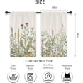 thumbnail image 2 of Light Green Leave Plant Small Short Kitchen Curtains Floral Botanical Wildflower Flower Floral Rod Pocket Farmhouse Cafe Curtains Herb Vintage Cute Bedroom Living Room Treatment Fabric, 2 of 6