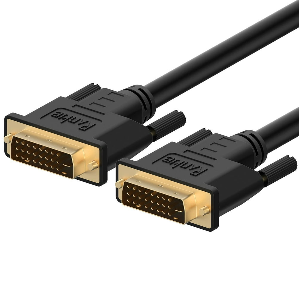 DVI Cable, Rankie DVI to DVI Monitor Cable Male to Male - 6 Feet (Black .