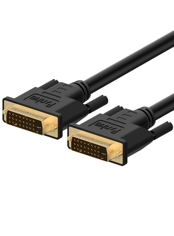 DVI Cable, Rankie DVI to DVI Monitor Cable Male to Male - 6 Feet (Black) - R1350