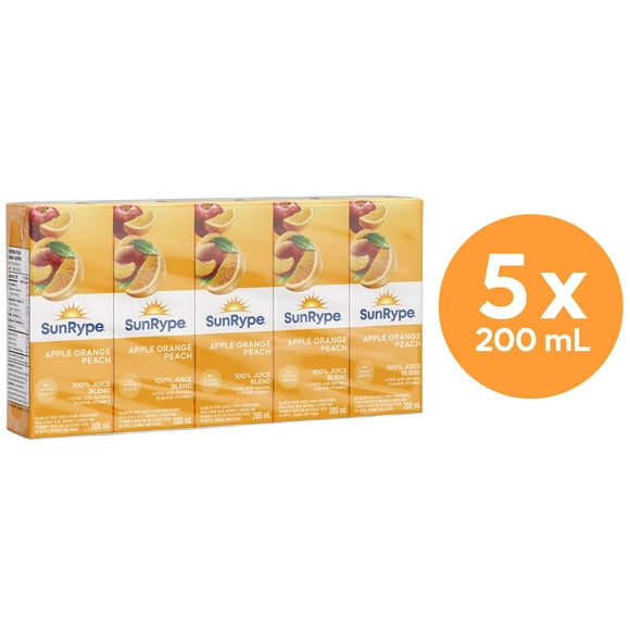 Boîtes de jus Pomme orange pêche SunRype 200 ml