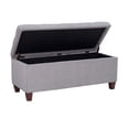 thumbnail image 3 of Linon Carmen Upholstered Tufted Shoe Storage Ottoman in Gray Microfiber, 3 of 13
