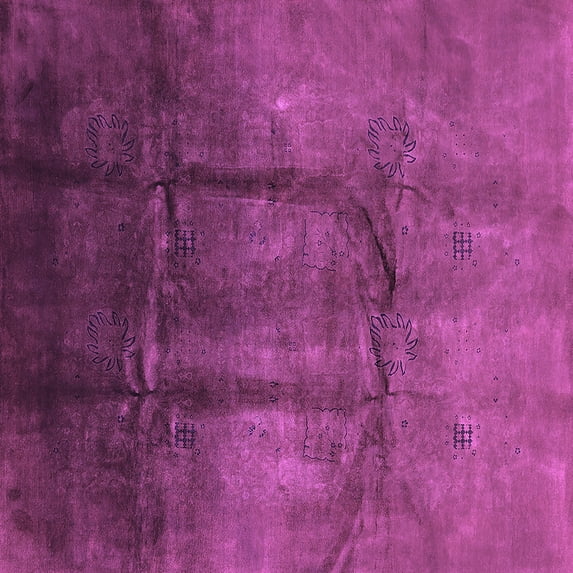 Ahgly Company Indoor Square Oriental Purple Industrial Area Rugs, 5' Square
