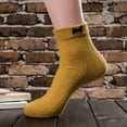 thumbnail image 2 of Sonducket 1 par de calcetines de mujer, calcetines decorativos de algodón con lazo en los tobillos, calentador de pies informal de Color sólido, Medias Amarillo Sonducket AP013614-05, 2 of 6