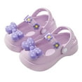 thumbnail image 2 of Fozruso Mary Jane Kids Slippers Cute Bowknot Hole Shoes For Girls Indoor Sandals For Kids And Parents Closed Toe Sandals For Ages 4 11,Winter Slippers Sizes 12 Little Kid(5-6 Years), 2 of 6