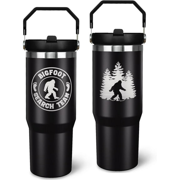 30 oz Bigfoot Gifts Sasquatch Tumbler Big Foot Camping Gift for Women and Men Stainless Steel Travel Cup Mug Water Bottle