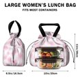 thumbnail image 5 of Geometric Flower and Cherry Blossom Drawstring Insulated Lunch Bag for Women, Stain-Resistant Large Lunch Tote with Multi-Pockets for Work Office, 5 of 6