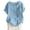 Sky Blue1, variant on Babysbule Womens Tops Womens Plus Size O-Neck Short Sleeve Print Buttons Cotton Linen Vintage Tops