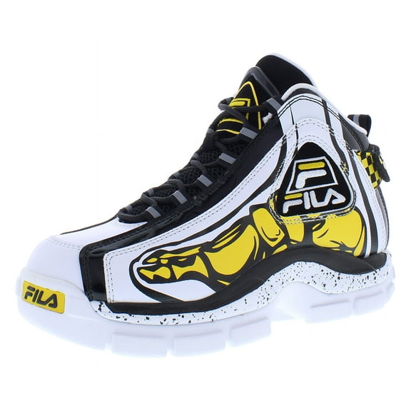 Fila Grant Hill 2 Racing Boys Shoes Size 3.5, Color: Black/White/Yellow