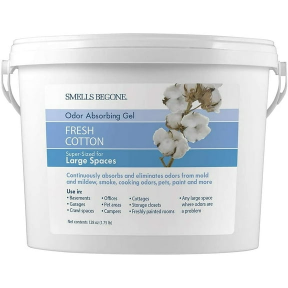 SMELLS BEGONE 1 Gallon Odor Absorber Gel - Industrial Air Freshener - Fresh Cotton Scent