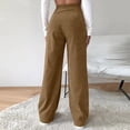 thumbnail image 4 of GILIGEGE Corduroy Pants for Women Winter Wide Leg Corduroy Pants with Pockets Warm Baggy Sweatpants High Waisted Straight Wide Leg Trousers Comfy Work Pants Soft Cozy Palazzo Teacher Pant Brown L, 4 of 6