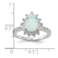 thumbnail image 5 of Sterling Silver CZ Synthetic Opal Pear Shaped Ring, 5 of 5