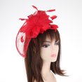 thumbnail image 2 of Señora de s mujeres nupcial Fascinator Cóctel Sombreros s Diadema Rojo Zulema Tocado de Gatsby de los años 20, 2 of 8