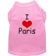 Pet Dog Cat Shirt Screen Printed, "I Love Paris"