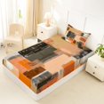 thumbnail image 4 of Homewish Vintage Oil Painting Twin Sheets,Retro Geometric Art Bedding,Orange,3-Piece,1 Fitted Sheet and 1 Pillowcase, 4 of 6