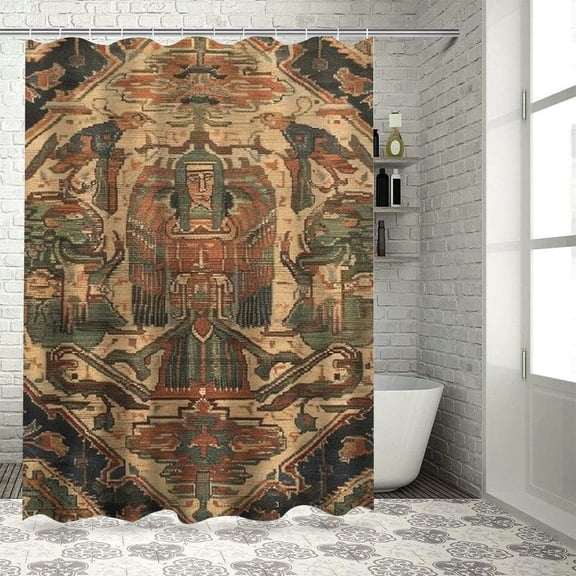 BCIIG Egyptian Art Bathroom Decor Set with Hooks, Colorful Luxurious Graphic Print Polyester Fabric Shower Curtain Set, Waterproof Bathroom Shower Curtain with Hooks 36x72