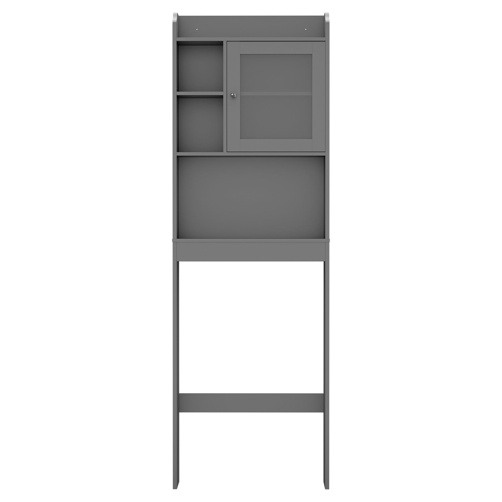 HomGarden Over The Toilet Storage Bathroom Cabinet 4-Tier Adjustable Organizer, Gray