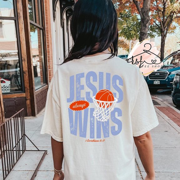 God Always Wins Shirt Retro Christian Basketball Tee