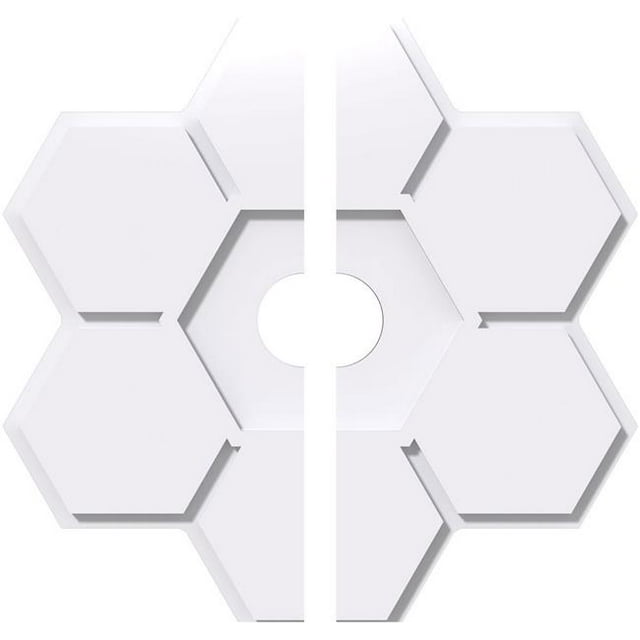Ekena Millwork CMP20DY2-03000 20 in. OD x 3 in. ID Square Daisy Architectural Grade PVC Contemporary Ceiling Medallion - 2 Piece
