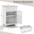 thumbnail image 3 of Gymax Armoire de Rangement de Salle de Bain Autoportante Grand Tiroir avec Tablette Ajustable Blanc, 3 of 9
