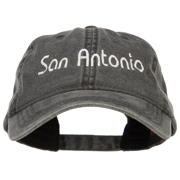 San Antonio Embroidered Washed Cap - Black OSFM