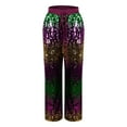 thumbnail image 5 of QATAINLAV Sequin Pants for Women Casual Drawstring High Waist Wide Leg Trousers Fashion Glitter Sparkly Sweatpants Party Club Wear Multicolor M, 5 of 8