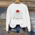 thumbnail image 6 of lulshou Women's Christmas Print Crewneck Sweatshirt Festive Holiday Long Sleeve Pullover Sweater Style Gift for Family, White, XS, 6 of 6