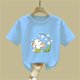 thumbnail image 5 of Blusas y camisas de manga corta con cuello redondo para niños Camiseta de verano de manga corta estampada para niñas Jersey elegante de cuello redondo para niñas Top de algodón para niños, 5 of 6