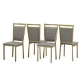 thumbnail image 3 of Weston Home Declan Gold Metal Frame Upholstered Grey Linen Dining Chairs, Set of 4, 3 of 8