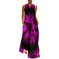 thumbnail image 2 of Robe Teinture sur Nœuds Violette Noire Robe Maxi à Imprimé Spirale Mode de Rue Bohemia Longues Robes Femme Design Sans Manches Surdimensionné Vestido, 2 of 5