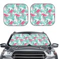 thumbnail image 2 of Balery 2 Piece Flamingo Car Windshield Sun Shade|Foldable Front Windshield Shade for Car Front Window for Most Sedans SUV Truck-Small, 2 of 7