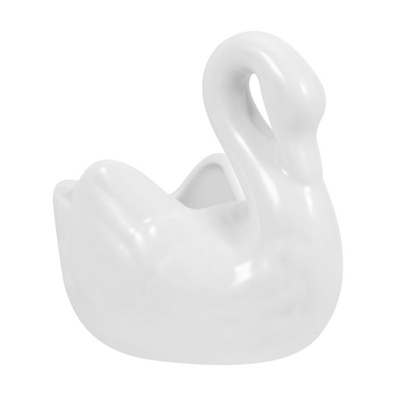 FUTUREORYY Swan Shaped Flowerpot 1Pcs White Ceramic Elegant Indoor Planter Pot